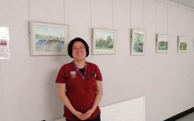 Day Tripping, a series of watercolour landscapes, opens on the Staff Art Wall